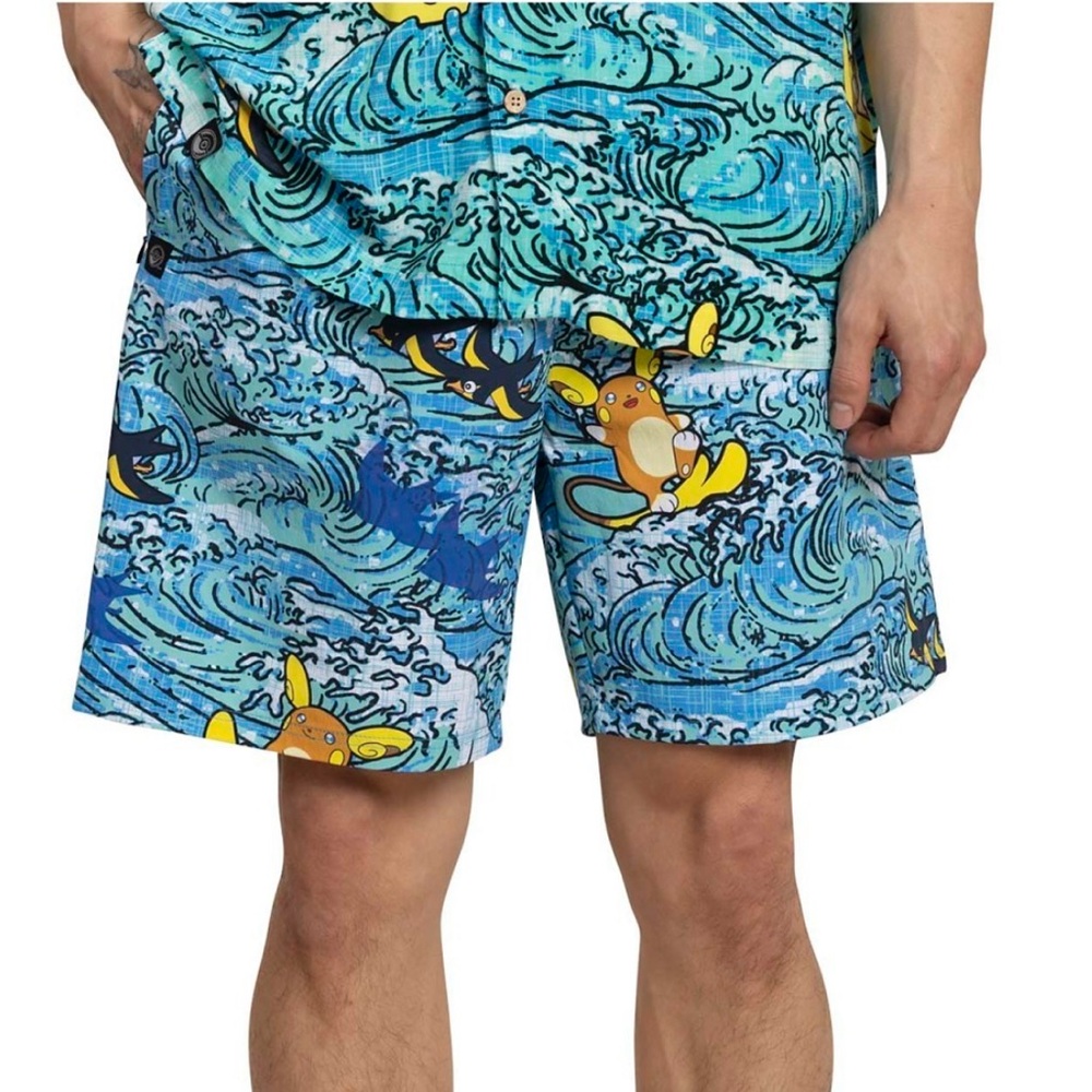 Pokémon Pokemon Tropical Whitecap Cruising Shorts - Men 2XL